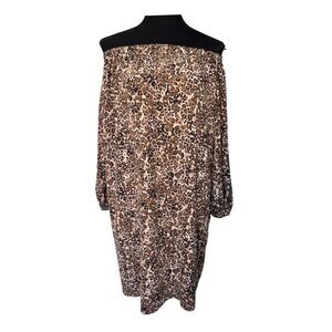 Aritzia Wilfred Off the Shoulder Animal Print Dress